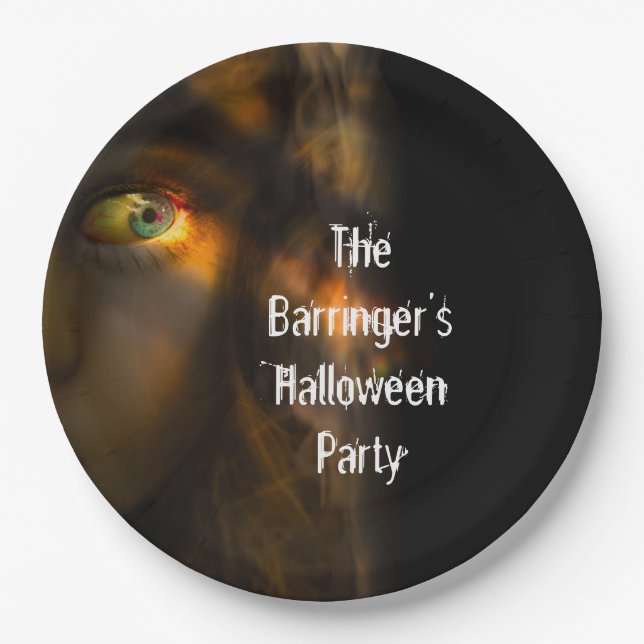 Horror Party Time Halloween Paper Plates (Front)