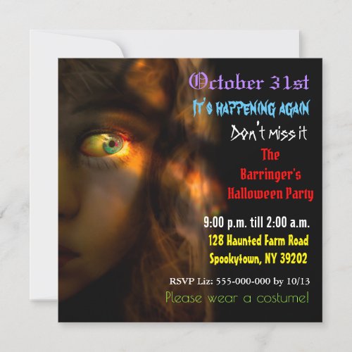 Horror Party Time Halloween Semi Gloss Invitation