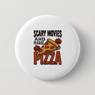 Horror Pizza Shirt for Scary Movie Night Fans_1 Button