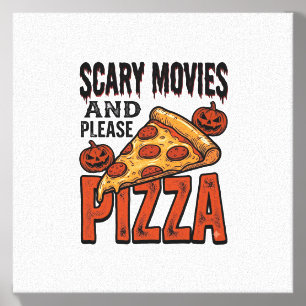 Horror Pizza Shirt for Scary Movie Night Fans_1 Canvas Photo Tile