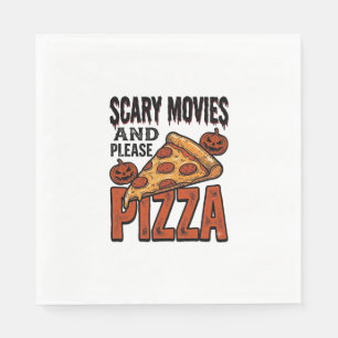 Horror Pizza Shirt for Scary Movie Night Fans_1 Napkins