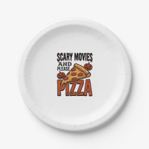 Horror Pizza Shirt for Scary Movie Night Fans_1 Paper Plates