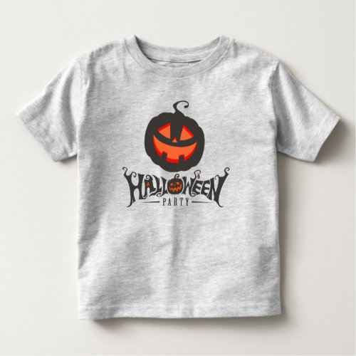 Horror Pumpkin Party Happy Halloween  Toddler T_shirt