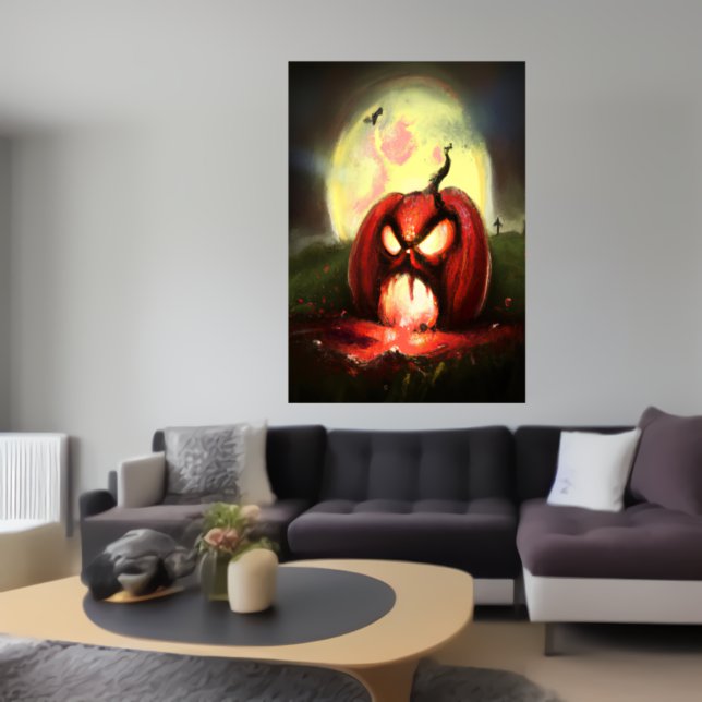 Horror pumpkin screaming  | AI Art Poster (Creator Uploaded)