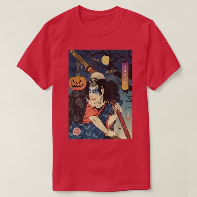 Horror Samurai Joke Clown Death  T-Shirt (Design Front)