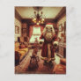 Horror Santa Vintage Living Room AI Generated Art Postcard