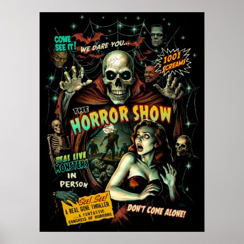 Horror Show Spook Show Poster – Retro Halloween