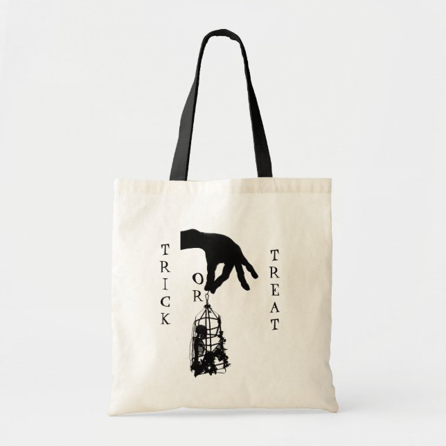 Horror Skeleton Creepy Human Skeleton Cage Tote Bag (Front)