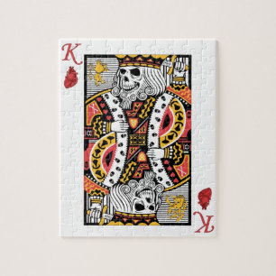 Horror Skeleton King Playing Card Jigsaw Puzzle