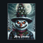 Horror Snowman Christmas Holiday Postcard<br><div class="desc">A creepy horror snowman AI generated art</div>