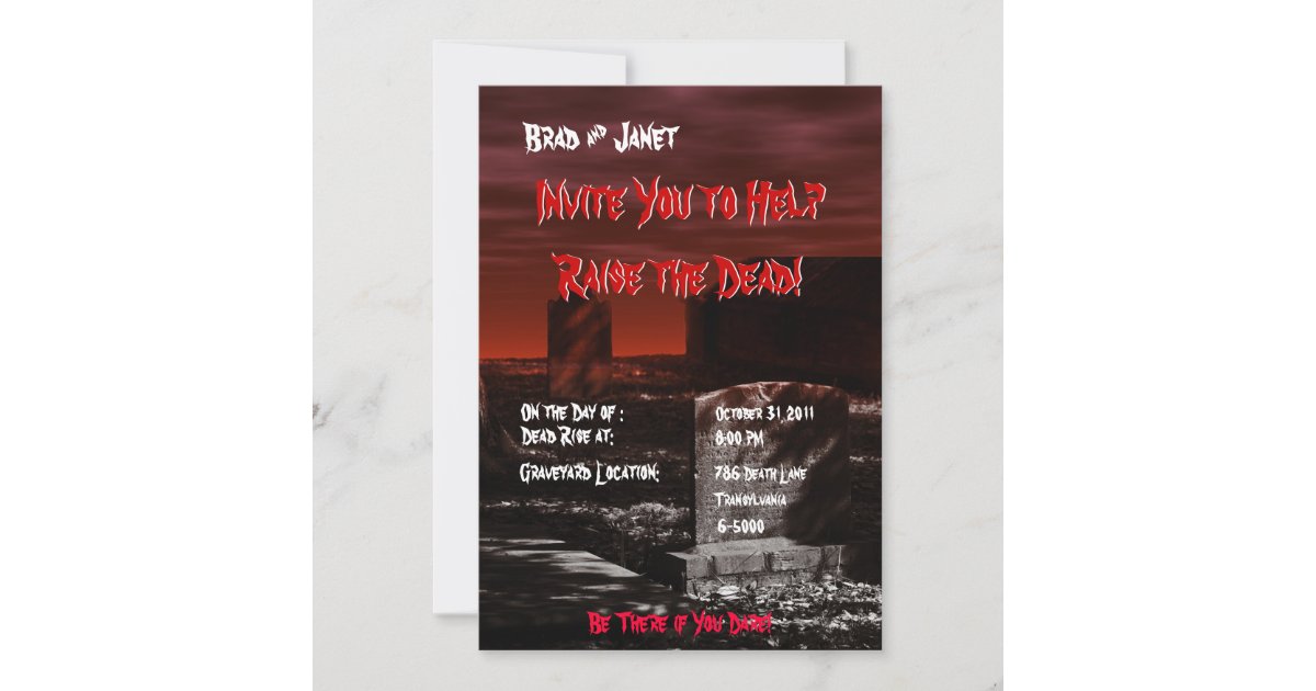 Horror Theme Party Invitation | Zazzle