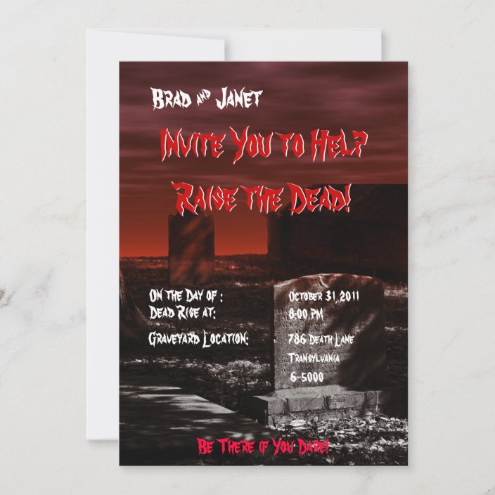 Horror Theme Party Invitation | Zazzle.com