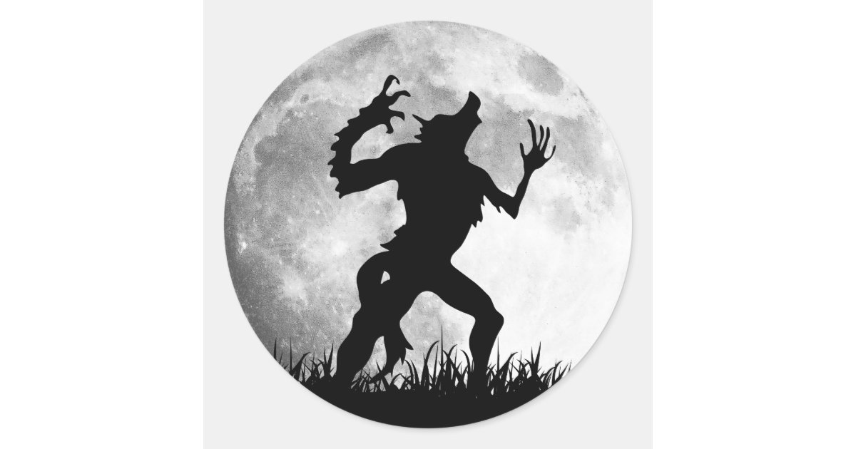 Horror Werewolf Full Moon Transformation - Cool Classic Round Sticker ...