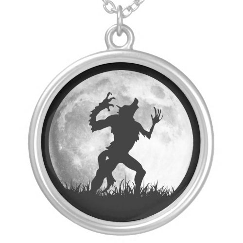 Horror Werewolf Full Moon Transformation _ Cool Silver Plated Necklace