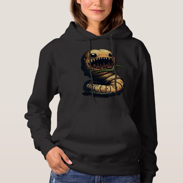 Horror Worm Nightmare Scary Terrifying Halloween Hoodie (Front)