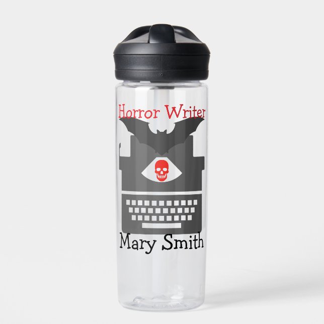 Horror Writer Water Bottle (Front)