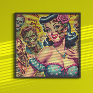 Horror Zombie Pin-up Poster