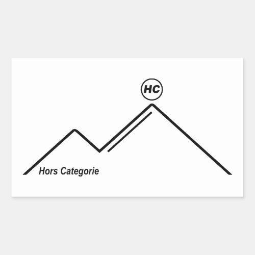 Hors Categorie Mountain Climb Cycling Rectangular Sticker