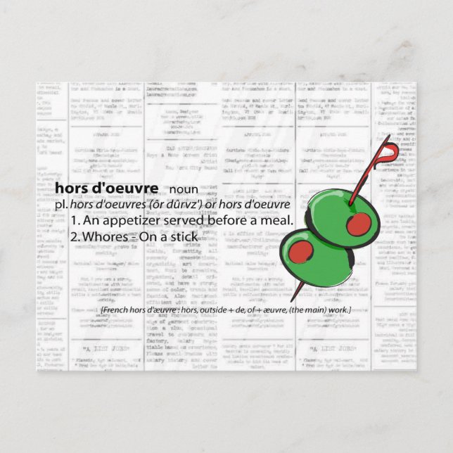 hors d'oeuvres postcard (Front)