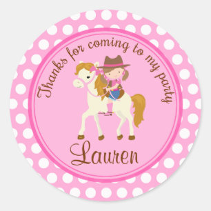 Horse 2inch round personalized favor tag