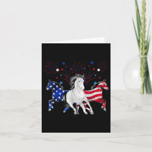 Horse 4th Of July Patriotic American Flag Card