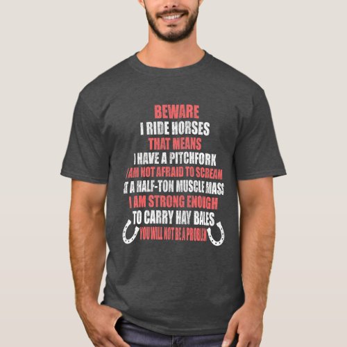 Horse A Cool horses saying for horserider women Ho T_Shirt