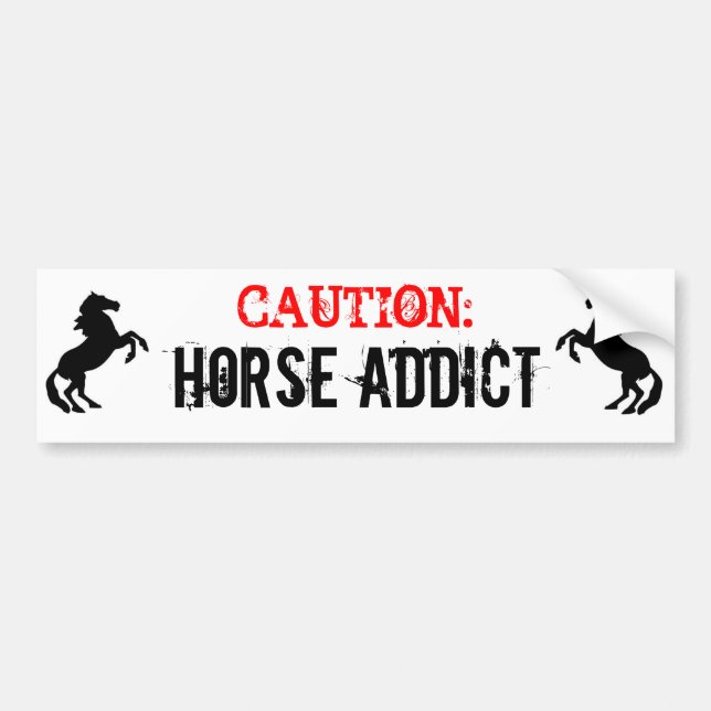 Horse Addict Bumper Sticker (Front)