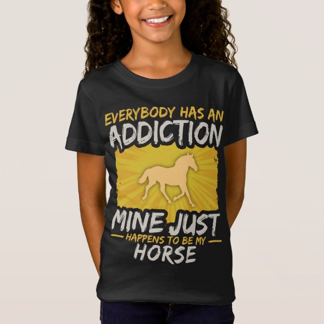 Horse Addiction Funny Farm Animal Lover T-Shirt (Front)