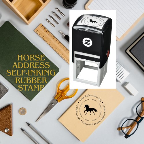 Horse Address Self_Inking Rubber Stamp