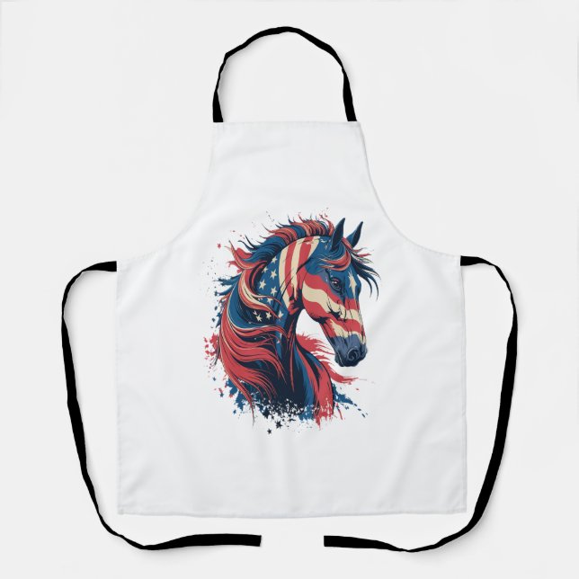 Horse American Flag Apron (Front)