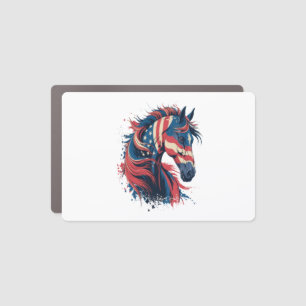 Horse American Flag Car Magnet