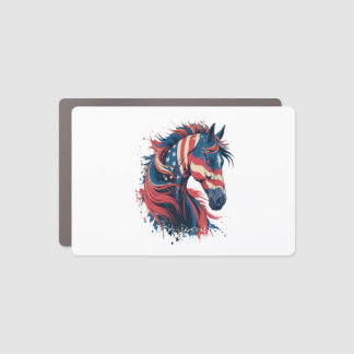 Horse American Flag Car Magnet