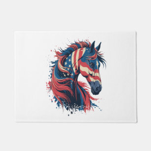 Horse American Flag Doormat