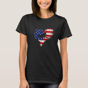 Horse American Flag Heart Usa Patriotic Pride 4th T-Shirt