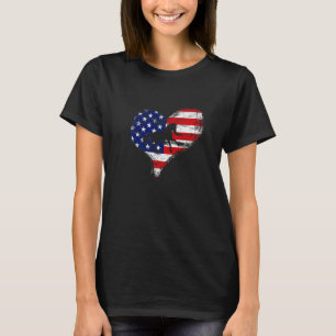Horse American Flag Heart Usa Patriotic Pride 4th T-Shirt