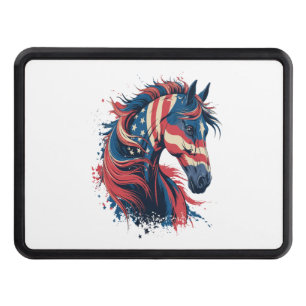 Horse American Flag Hitch Cover