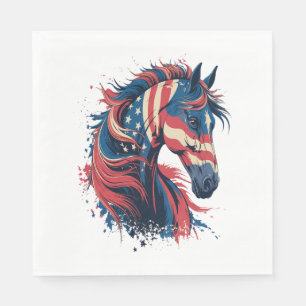 Horse American Flag Napkins
