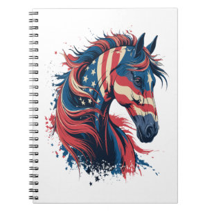 Horse American Flag Notebook