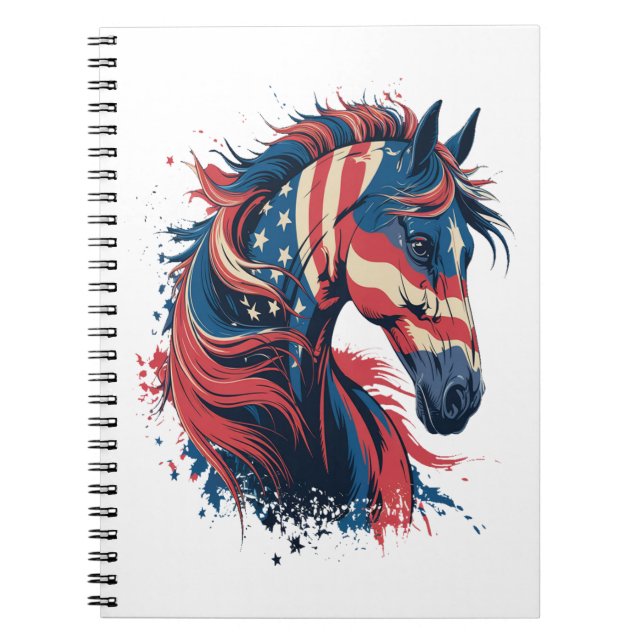 Horse American Flag Notebook (Front)