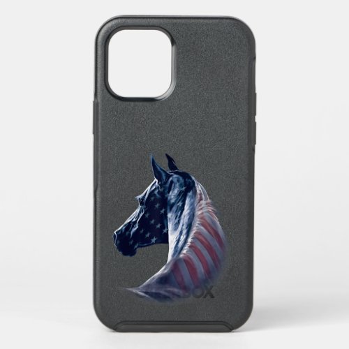 Horse American Flag Patriotic Gift  OtterBox Symmetry iPhone 12 Pro Case