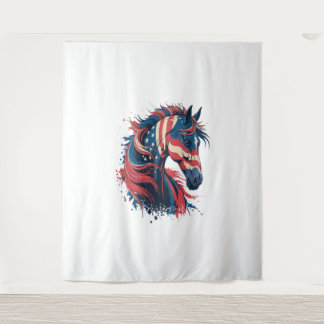 Horse American Flag Tapestry