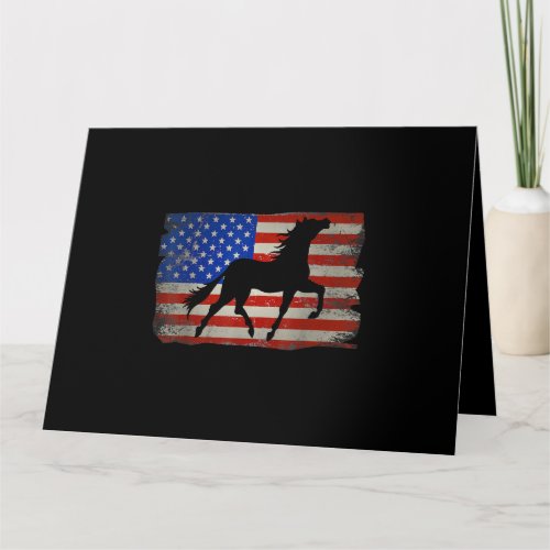 Horse American Flag USA Patriotic Horseback Riding Card