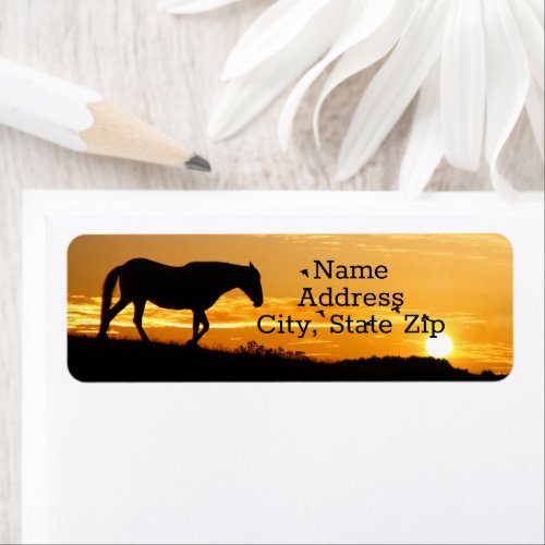 Horse and Birds Nature Return Address Label