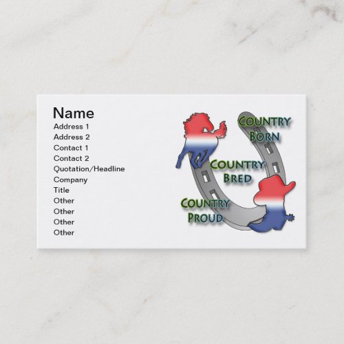 Horse and boot design business card