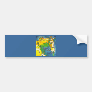 "Horse and Bridle Colorful Black Outline Art" #ho Bumper Sticker