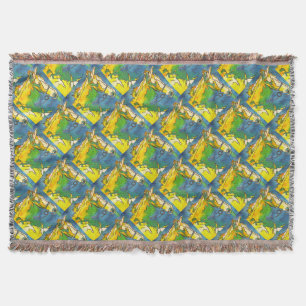 "Horse and Bridle Colorful Black Outline Art" #ho Throw Blanket