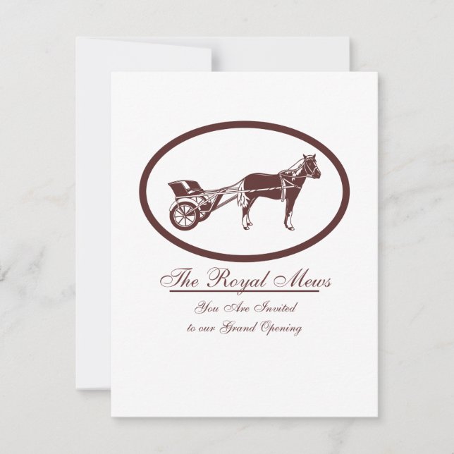 Horse and Buggy Logo Invitation (Front)