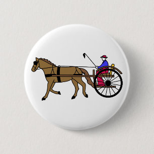 Horse and Buggy Pinback Button