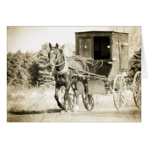 Horse and Buggy Sepia All Occasions Greeting Card