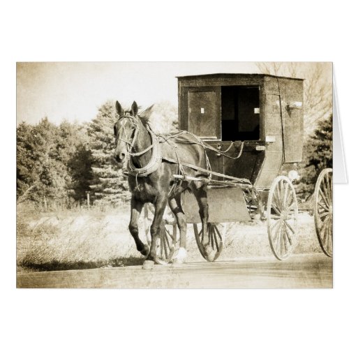Horse and Buggy Sepia All Occasions Greeting  Card